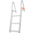 VEVOR Dock Ladder, Removable 3 Steps, 350 lbs Load Capacity, Aluminum Alloy Pontoon Boat Ladder with 4'' Wide Step & Nonslip Rubber Mat, Easy to Install for Ship/Lake/Pool/Marine Boarding