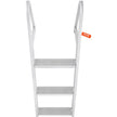 VEVOR Dock Ladder, Removable 3 Steps, 350 lbs Load Capacity, Aluminum Alloy Pontoon Boat Ladder with 4'' Wide Step & Nonslip Rubber Mat, Easy to Install for Ship/Lake/Pool/Marine Boarding