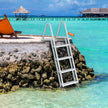 VEVOR Dock Ladder, Removable 4 Steps, 350 lbs Load Capacity, Aluminum Alloy Pontoon Boat Ladder with 4'' Wide Step & Nonslip Rubber Mat, Easy to Install for Ship/Lake/Pool/Marine Boarding