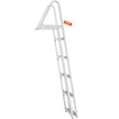 VEVOR Dock Ladder, Removable 5 Steps, 350 lbs Load Capacity, Aluminum Alloy Pontoon Boat Ladder with 4'' Wide Step & Nonslip Rubber Mat, Easy to Install for Ship/Lake/Pool/Marine Boarding