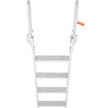 VEVOR Dock Ladder, Flip-Up 4 Steps, 350 lbs Load Capacity, Aluminum Alloy Pontoon Boat Ladder with 4'' Wide Step & Nonslip Rubber Mat, Easy to Install for Ship/Lake/Pool/Marine Boarding