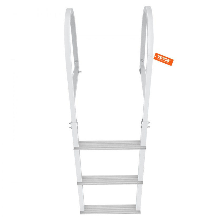 VEVOR Dock Ladder, Removable 3 Steps, 500 lbs Load Capacity, Aluminum Alloy Pontoon Boat Ladder with 3.1'' Wide Step & Nonslip Rubber Mat, Easy to Install for Ship/Lake/Pool/Marine Boarding