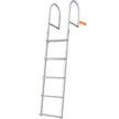 VEVOR Dock Ladder, Removable 5 Steps, 500 lbs Load Capacity, Aluminum Alloy Pontoon Boat Ladder with 3.1'' Wide Step & Nonslip Rubber Mat, Easy to Install for Ship/Lake/Pool/Marine Boarding