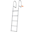 VEVOR Dock Ladder, Removable 5 Steps, 500 lbs Load Capacity, Aluminum Alloy Pontoon Boat Ladder with 3.1'' Wide Step & Nonslip Rubber Mat, Easy to Install for Ship/Lake/Pool/Marine Boarding