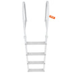 VEVOR Dock Ladder, Removable 4 Steps, 500 lbs Load Capacity, Aluminum Alloy Pontoon Boat Ladder with 3.1'' Wide Step & Nonslip Rubber Mat, Easy to Install for Ship/Lake/Pool/Marine Boarding