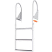 VEVOR Dock Ladder, Flip-Up 3 Steps, 350 lbs Load Capacity, Aluminum Alloy Pontoon Boat Ladder with 2'' Wide Step & Nonslip Rubber Mat, Easy to Install for Ship/Lake/Pool/Marine Boarding