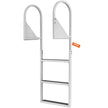 VEVOR Dock Ladder, Flip-Up 3 Steps, 350 lbs Load Capacity, Aluminum Alloy Pontoon Boat Ladder with 2'' Wide Step & Nonslip Rubber Mat, Easy to Install for Ship/Lake/Pool/Marine Boarding