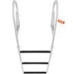 VEVOR Dock Ladder, Flip-Up 3 Steps, 350 lbs Load Capacity, Aluminum Alloy Pontoon Boat Ladder with 2'' Wide Step & Nonslip Rubber Mat, Easy to Install for Ship/Lake/Pool/Marine Boarding