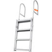 VEVOR Dock Ladder, Retractable 4 Steps, 350 lbs Load Capacity, Aluminum Alloy Pontoon Boat Ladder with 55.1''-67.1'' Adjustable Height, 4'' Wide Step & Rubber Mat, for Ship/Lake/Pool/Marine Boarding
