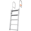 VEVOR Dock Ladder, Retractable 5 Steps, 350 lbs Load Capacity, Aluminum Alloy Pontoon Boat Ladder with 66.9''-78.9'' Adjustable Height, 4'' Wide Step & Rubber Mat, for Ship/Lake/Pool/Marine Boarding