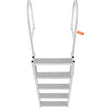 VEVOR Dock Ladder, Retractable 5 Steps, 350 lbs Load Capacity, Aluminum Alloy Pontoon Boat Ladder with 66.9''-78.9'' Adjustable Height, 4'' Wide Step & Rubber Mat, for Ship/Lake/Pool/Marine Boarding