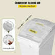 VEVOR Ingredient Bin, 6.6 Gallons Capacity Ingredient Storage Bin, 3 Pcs/Set, PP Material Flour Bins On Wheels, White Shelf Ingredient Bin with Scoop and Sliding Lid, Commercial Storage Bins