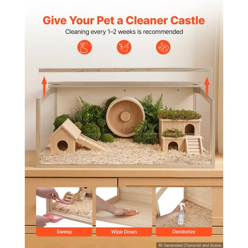 Wooden Hamster Cage, 31.9