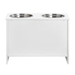VEVOR Pet Feeding Station w/ 2 Elevated Dog Bowls Dog Food & Toy Storage Cabinet