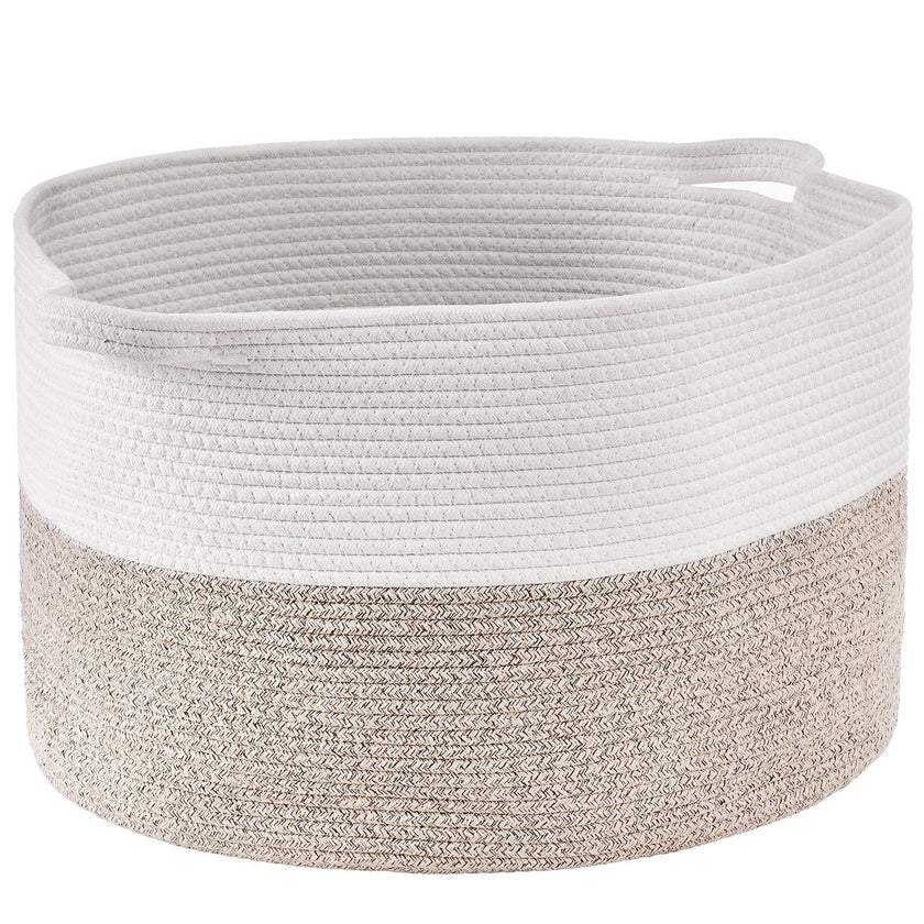VEVOR Cotton Rope Storage Basket 87L Woven Blanket Basket 20 x 20 x 14 in