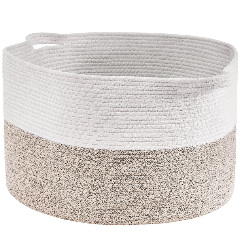 VEVOR Cotton Rope Storage Basket 87L Woven Blanket Basket 20 x 20 x 14 in