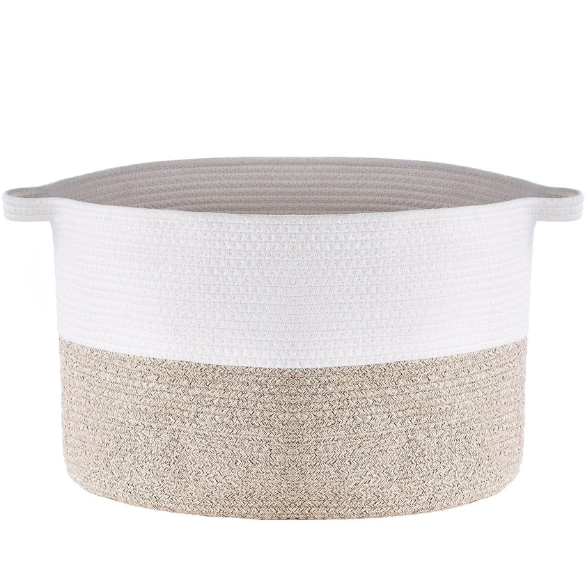 VEVOR Cotton Rope Storage Basket 87L Woven Blanket Basket 20 x 20 x 14 in