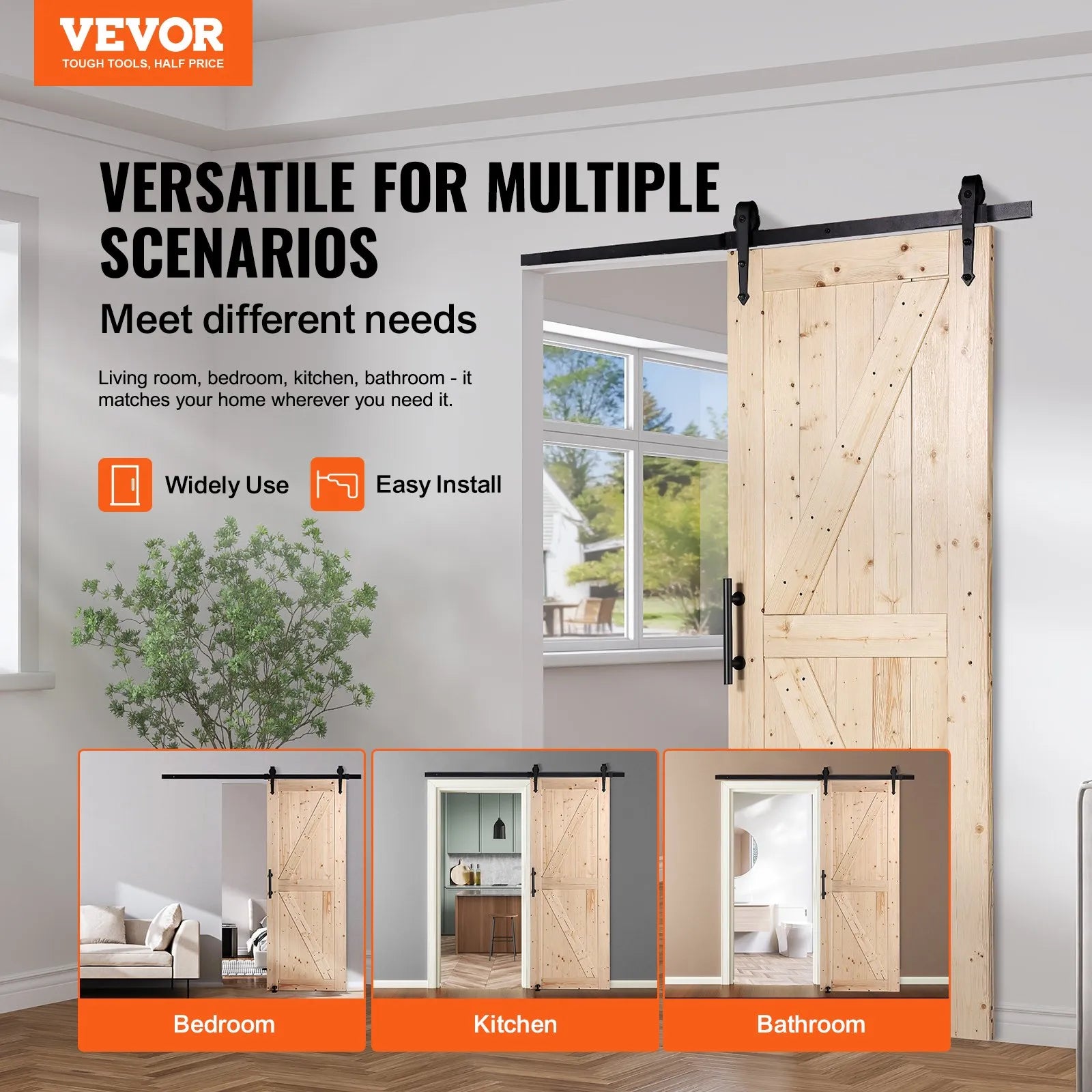 VEVOR Barn Door and Hardware Kit, 30
