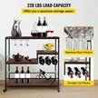 VEVOR Rustic Bar Cart, 3-Tier Industrial Bar Cart for Home, Bar Cart with Wine Rack & Glass Holders, 35.4 x 15.7 x 37.4 inches Home Bar & Serving Carts, Wine Cart on Wheels, Glass Bar Cart Brown