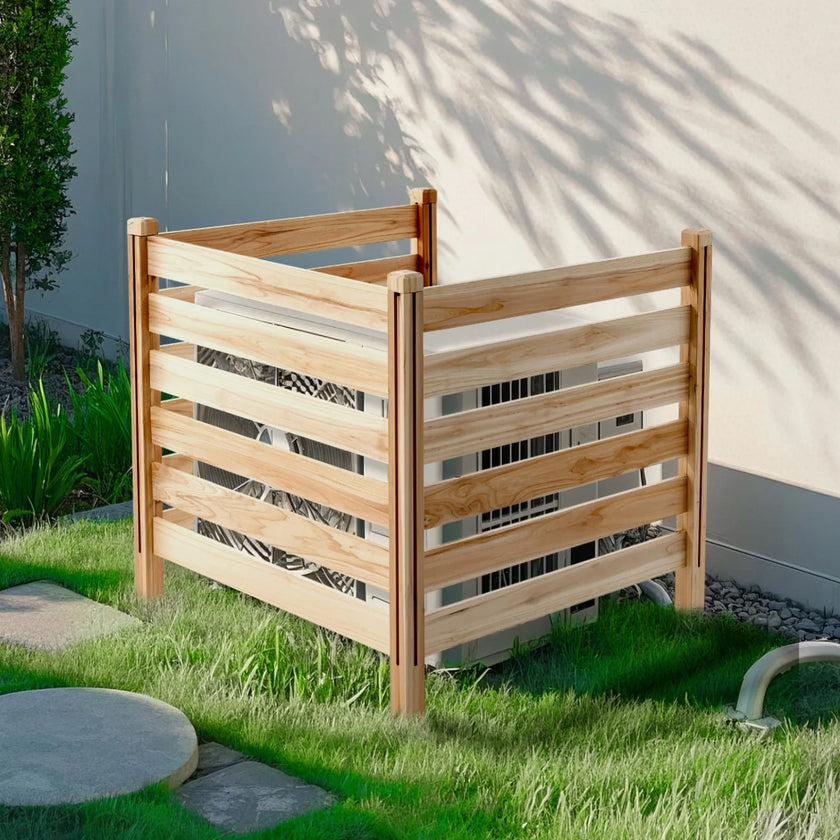 VEVOR Wood Privacy Fence 3 Panels Slatted Air Conditioner Fence 36