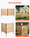 VEVOR Wood Privacy Fence 2 Panels Slatted Air Conditioner Fence 38