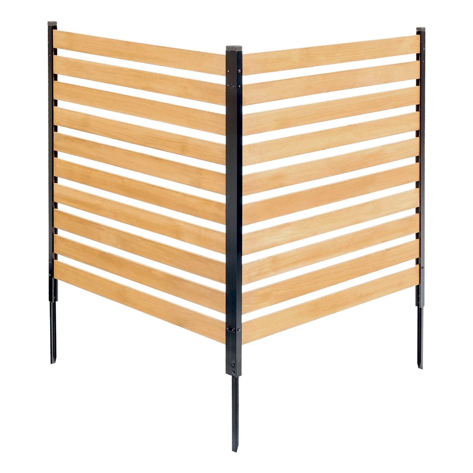 VEVOR Wood Privacy Fence 2 Panels Slatted Air Conditioner Fence 38