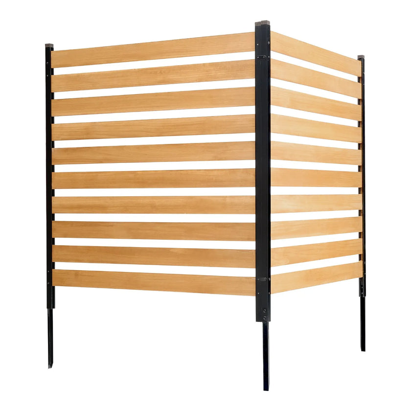 VEVOR Wood Privacy Fence 2 Panels Slatted Air Conditioner Fence 38