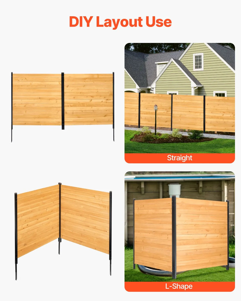 VEVOR Wooden Privacy Fence 2 Panels Solid Air Conditioner Fence 38