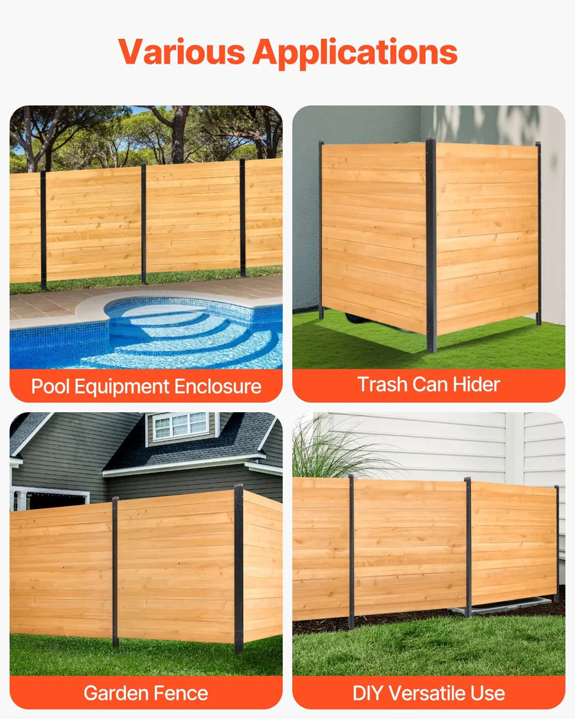 VEVOR Wooden Privacy Fence 2 Panels Solid Air Conditioner Fence 38