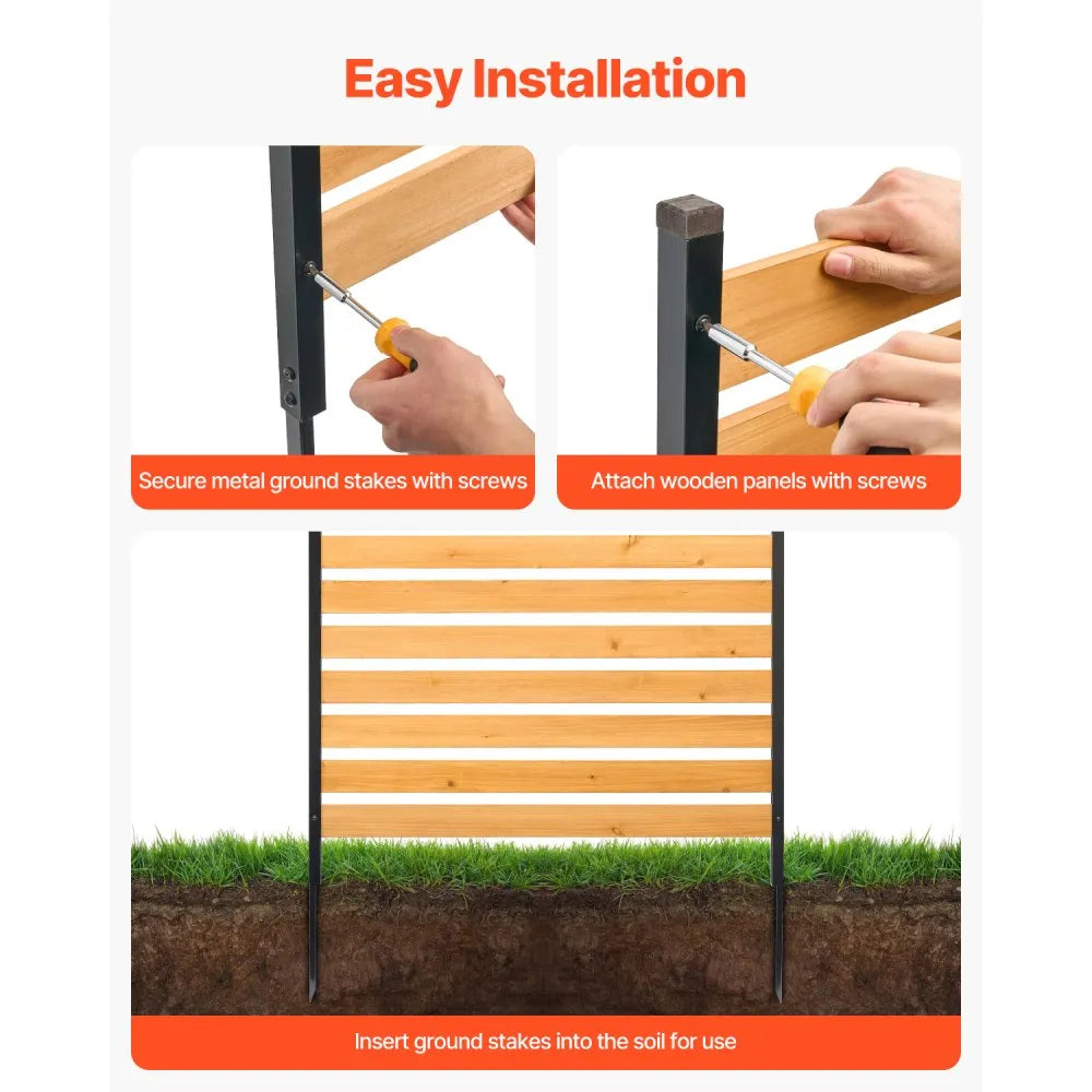 VEVOR Wood Privacy Fence 1 Panel Slatted Air Conditioner Fence 39