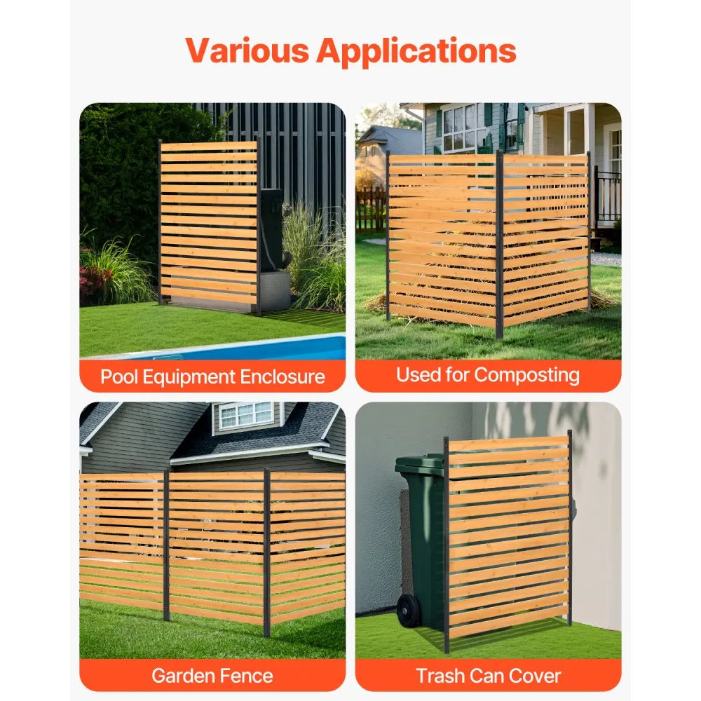 VEVOR Wood Privacy Fence 1 Panel Slatted Air Conditioner Fence 39