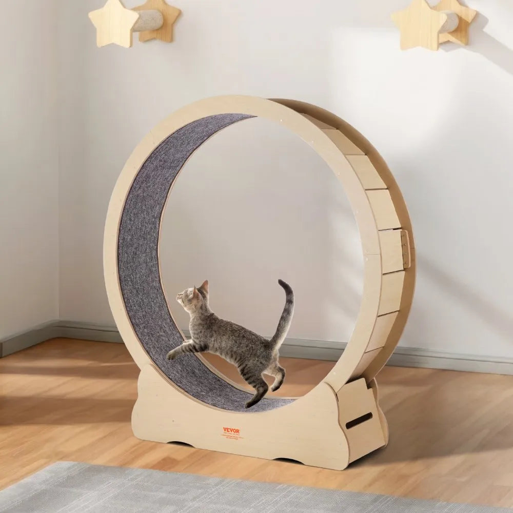 VEVOR Wooden Cat Exercise Wheel 52