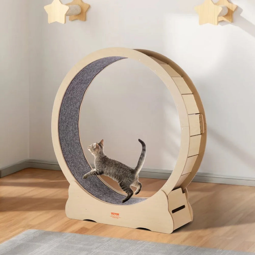 VEVOR Wooden Cat Exercise Wheel 52