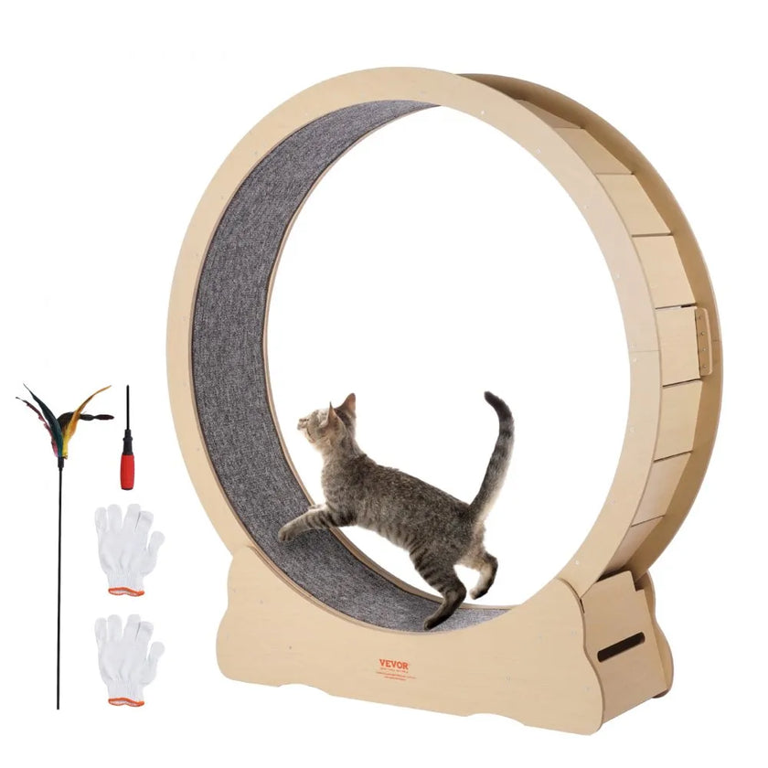 VEVOR Wooden Cat Exercise Wheel 52