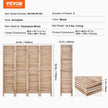 VEVOR Wood Room Divider Wooden Privacy Screen 4 Panel Room Separation Divider