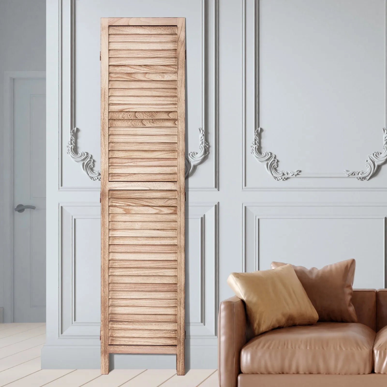 VEVOR Wood Room Divider Wooden Privacy Screen 4 Panel Room Separation Divider