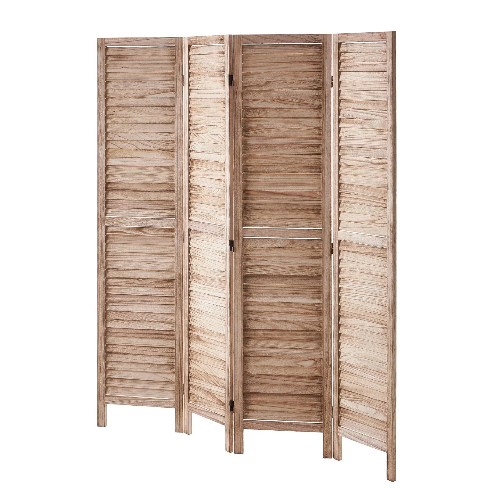 VEVOR Wood Room Divider Wooden Privacy Screen 4 Panel Room Separation Divider