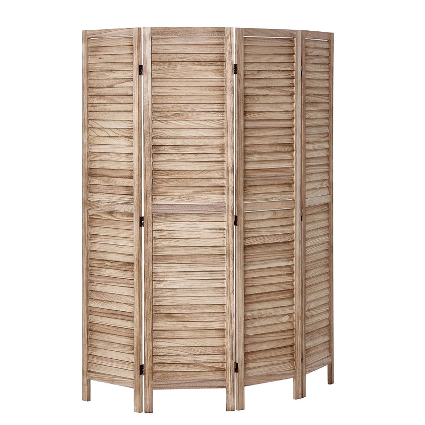 VEVOR Wood Room Divider Wooden Privacy Screen 4 Panel Room Separation Divider