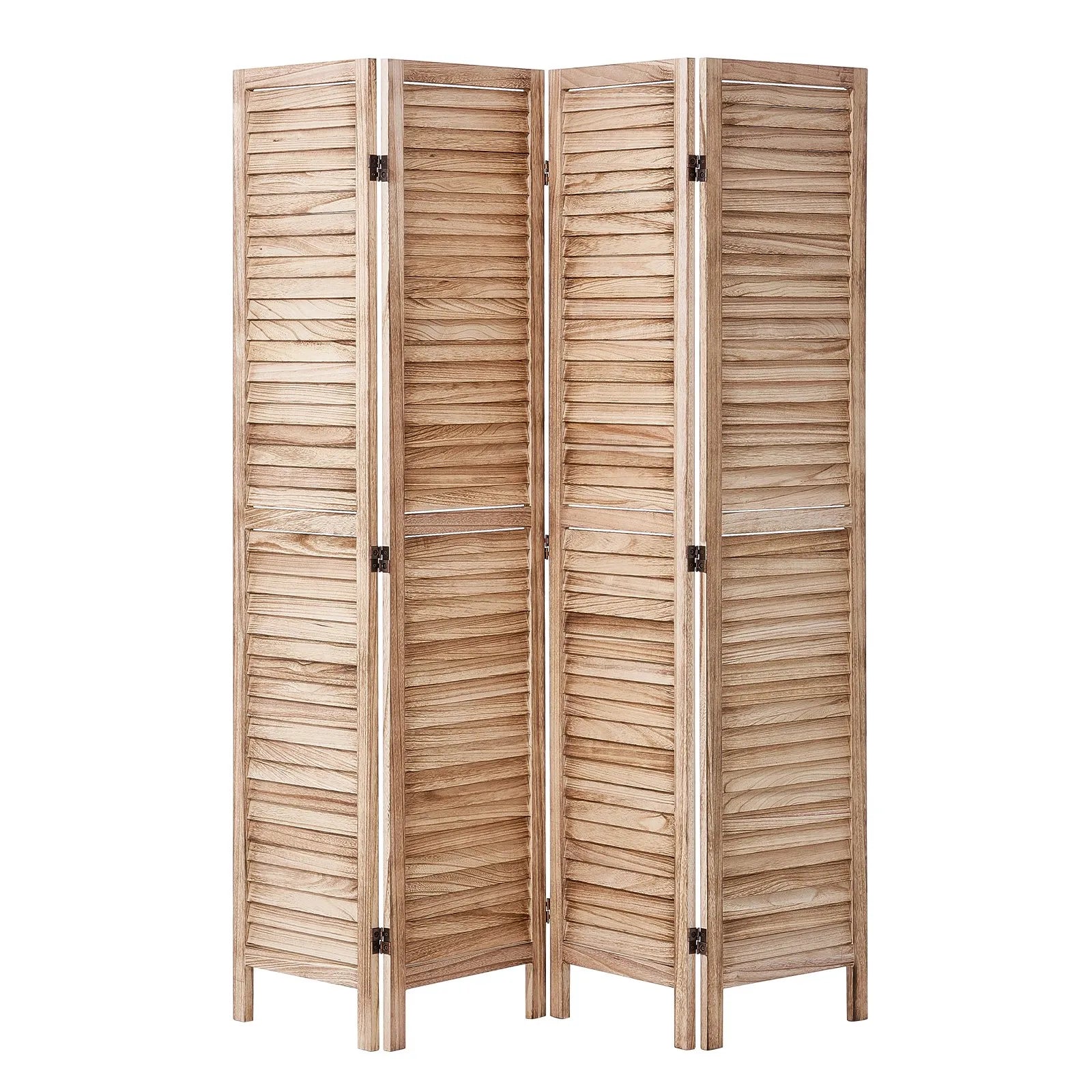 VEVOR Wood Room Divider Wooden Privacy Screen 4 Panel Room Separation Divider