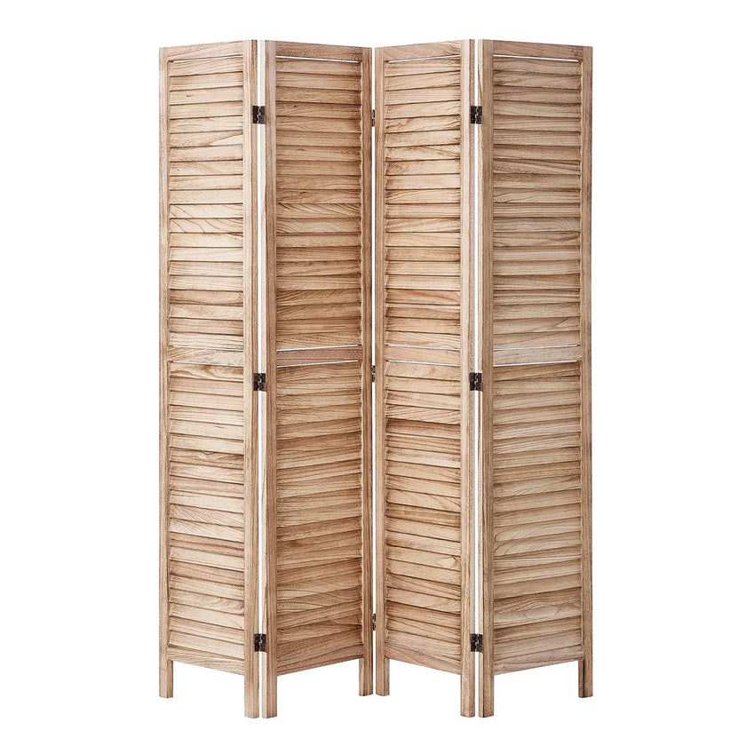 VEVOR Wood Room Divider Wooden Privacy Screen 4 Panel Room Separation Divider