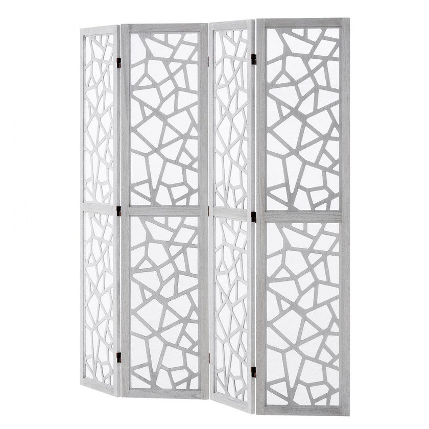 VEVOR Wood Room Divider Wooden Screen 4 Panel Room Separation Privacy Screen