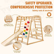 VEVOR Indoor Jungle Gym, 7-in-1 Toddler Indoor Playground, Wooden Toddler Climbing Toys Indoor with Wood & Rope Ladder, Net Ladder, Swing, Monkey Bar, Slide, Climbing Wall, 47.2 x 58 x 56in