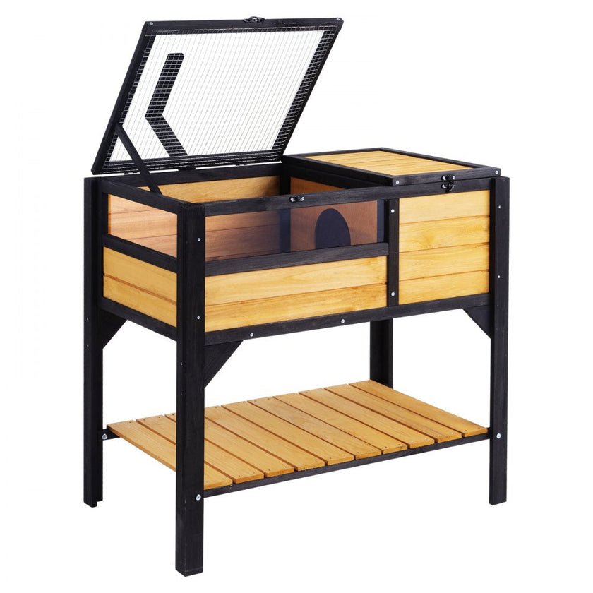 VEVOR Wooden Tortoise House Tortoise Habitat Indoor & Outdoor for Lizards Snakes