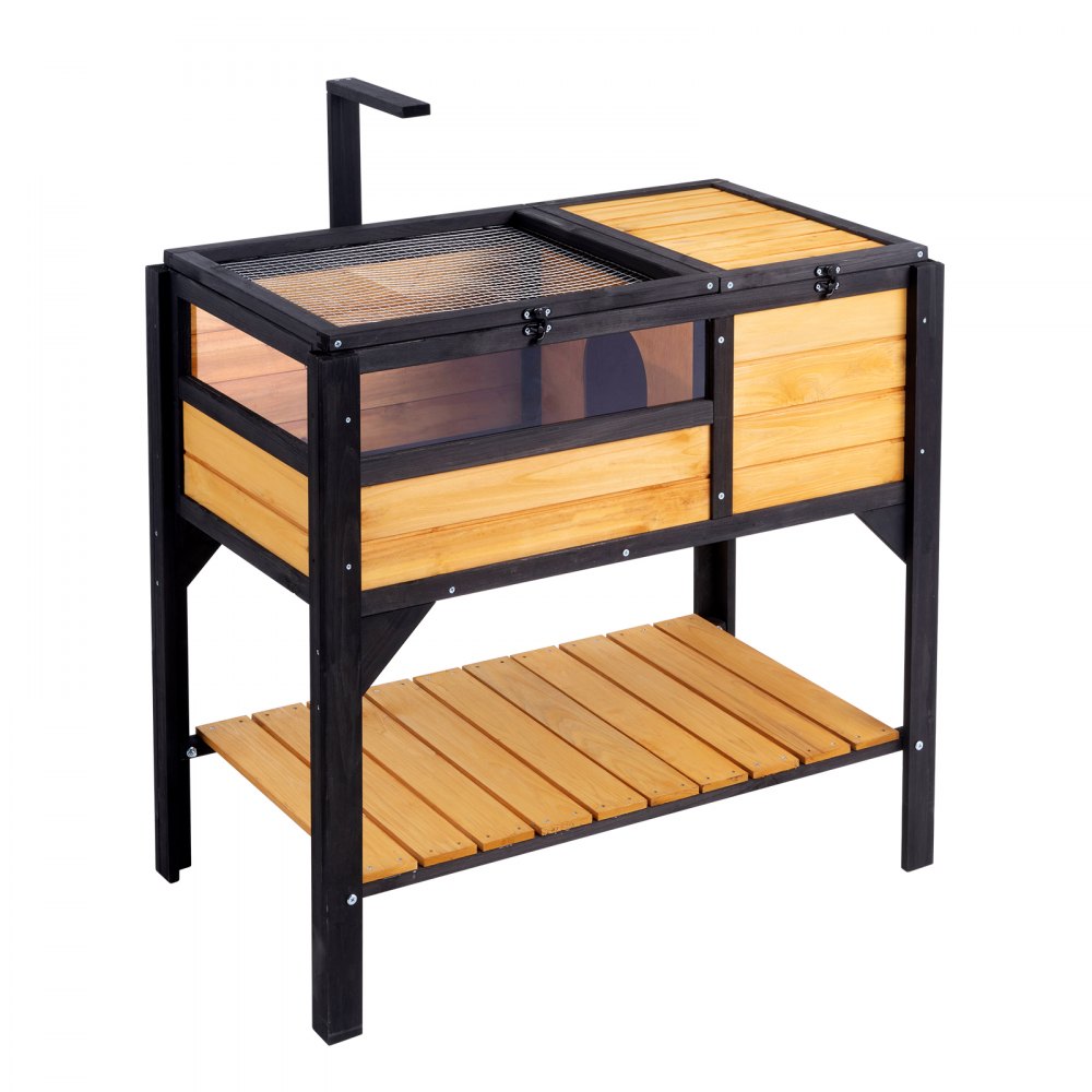 VEVOR Wooden Tortoise House Tortoise Habitat Indoor & Outdoor for Lizards Snakes