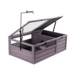VEVOR Tortoise Habitat Wooden Tortoise House Indoor & Outdoor 2-Room 38x24x13in
