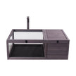 VEVOR Tortoise Habitat Wooden Tortoise House Indoor & Outdoor 2-Room 38x24x13in