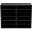 VEVOR Wood Literature Organizer, 12 Compartments, File Sorter with Removable Shelves, Mailboxes Slot for Office Home Classroom Mailrooms Organization, EPA Certified, Black