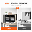 VEVOR Literature Organizers, 12 Compartments Office Mailbox with Adjustable Shelves, Wood Literature Sorter 20.4x12x16.1 inches for Office, Home, Classroom, Mailrooms Organization, EPA Certified Grey