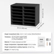 VEVOR Literature Organizers, 12 Compartments Office Mailbox with Adjustable Shelves, Wood Literature Sorter 20.4x12x16.1 inches for Office, Home, Classroom, Mailrooms Organization, EPA Certified Grey