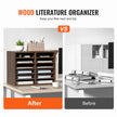 VEVOR Literature Organizers, 12 Compartments Office Mailbox with Adjustable Shelves, Wood Literature Sorter 20.4x12x16.1 inches for Office, Home, Classroom, Mailrooms Organization, EPA Certified Brown